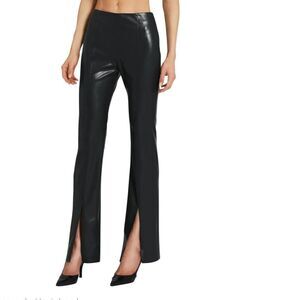 Amanda Uprichard Revolve Tavira Faux Leather Split Hem Pants Long Tall